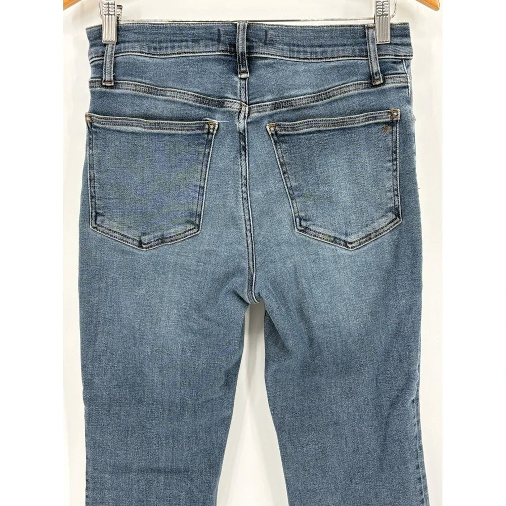 Madewell Mid-Rise Kick Out Jeans Womens 28 Blue Crop Flare Bootcut Denim